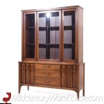 Kent Coffey Perspecta Mid Century Walnut and Rosewood China Cabinet