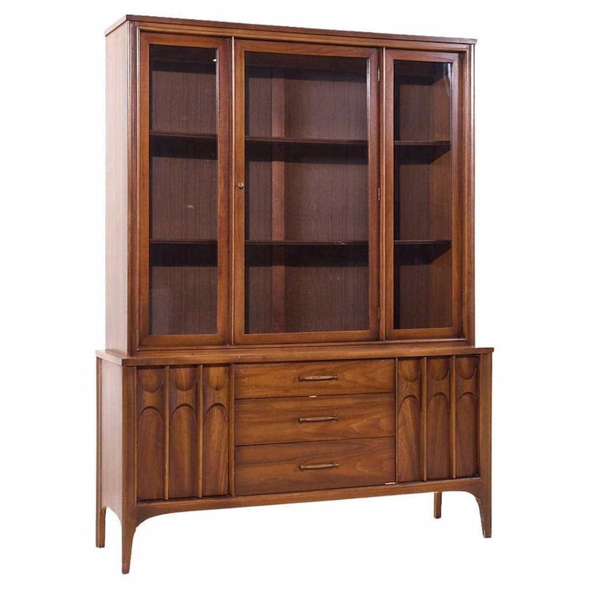 Kent Coffey Perspecta Mid Century Walnut and Rosewood China Cabinet