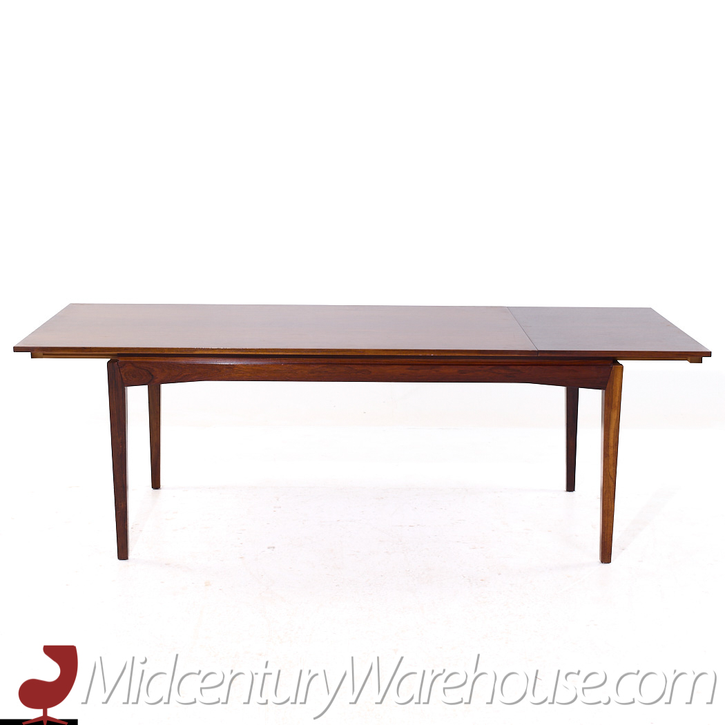 Kofod Larsen Style Mid Century Danish Rosewood Hidden Leaf Dining Table