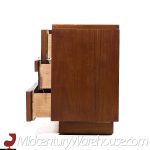 Lane Staccato Brutalist Mid Century Walnut Lowboy Dresser