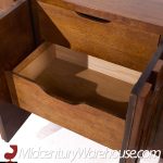 Lane Staccato Brutalist Mid Century Walnut Lowboy Dresser