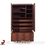 Lane Staccato Style Mid Century Canadian Brutalist Walnut Armoire