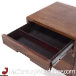 Milo Baughman Style Mid Century Rosewood and Chrome Plinth Credenza