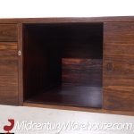 Milo Baughman Style Mid Century Rosewood and Chrome Plinth Credenza