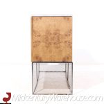 Milo Baughman for Thayer Coggin Mid Century Burlwood Chrome and Marble Credenza