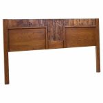 Paul Evans Style Lane Pueblo Brutalist Mid Century Walnut King Headboard