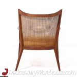 Paul Mccobb for Directional Mid Century Walnut and Cane Lounge Chair