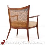 Paul Mccobb for Directional Mid Century Walnut and Cane Lounge Chair