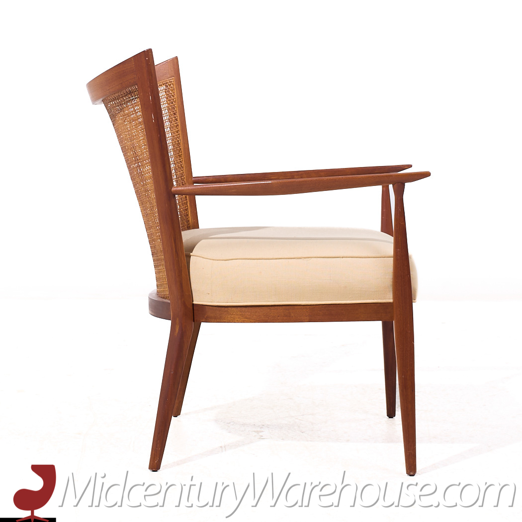 Paul Mccobb for Directional Mid Century Walnut and Cane Lounge Chair