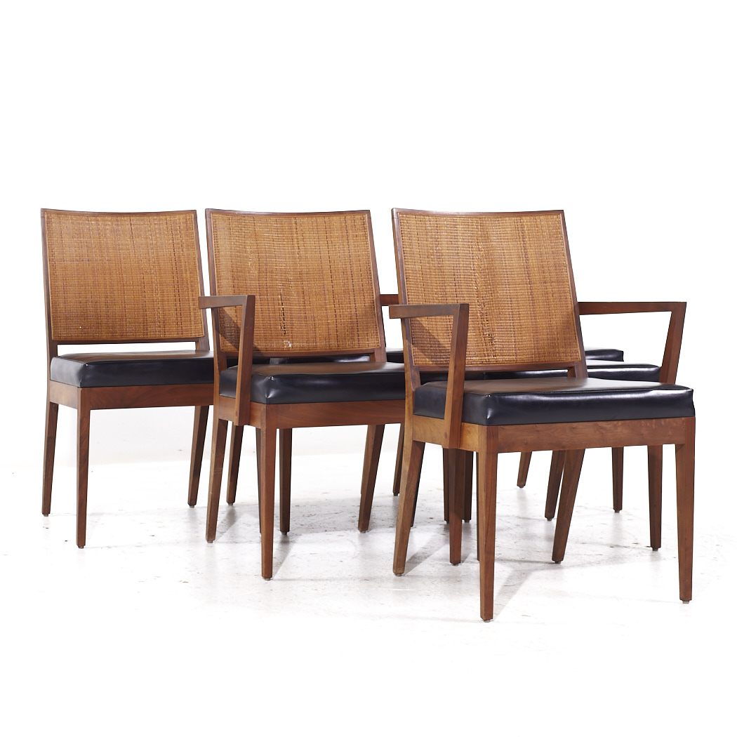 Stewart Macdougall for Glenn of California Mid Century Walnut and Cane Dining Chairs - Set of 6