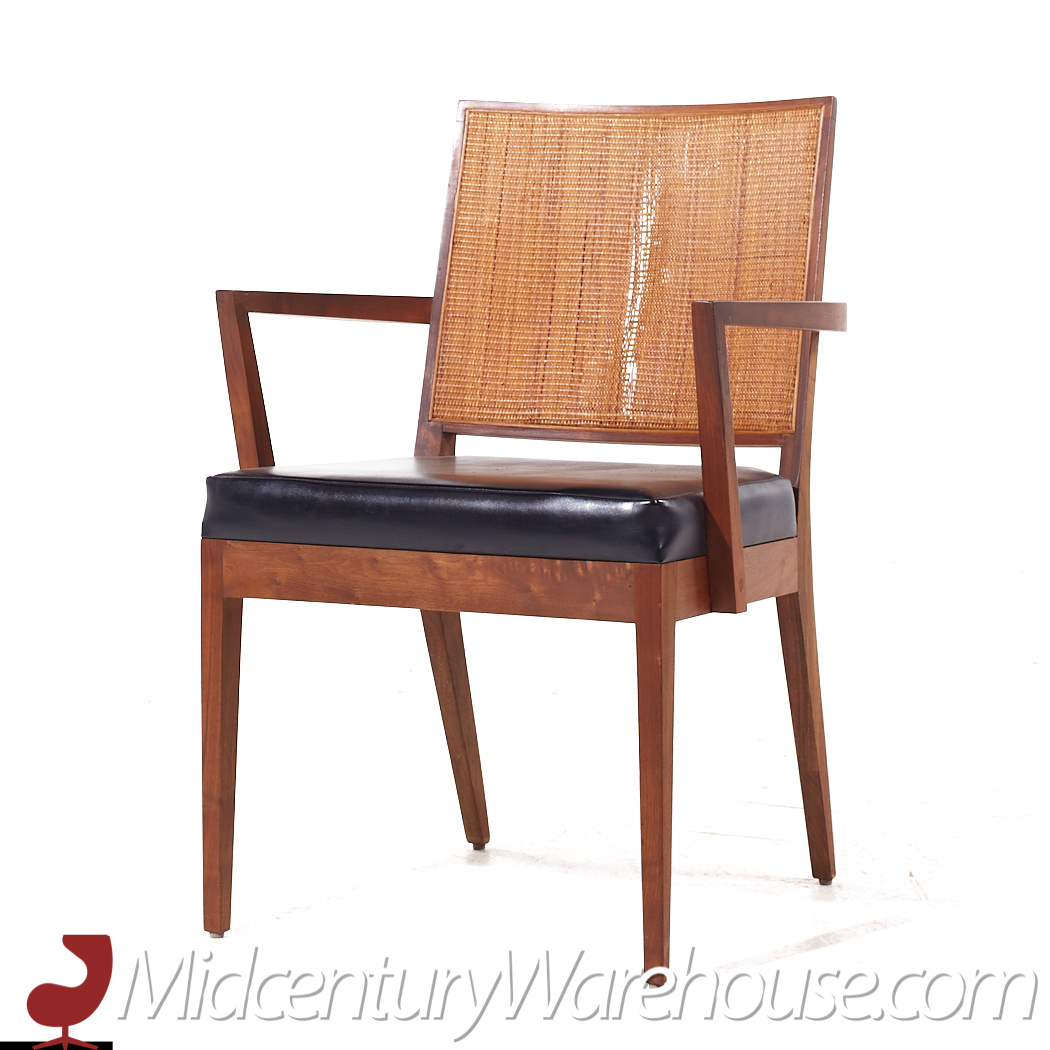 Stewart Macdougall for Glenn of California Mid Century Walnut and Cane Dining Chairs - Set of 6