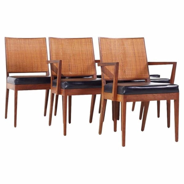 Stewart Macdougall for Glenn of California Mid Century Walnut and Cane Dining Chairs - Set of 6