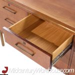 Alma Mid Century Brass and Walnut File Credenza