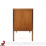 Alma Mid Century Brass and Walnut File Credenza