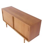 Arne Vodder Style Mid Century Danish Teak Sliding Door Credenza