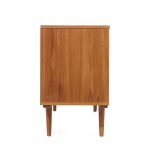 Arne Vodder Style Mid Century Danish Teak Sliding Door Credenza