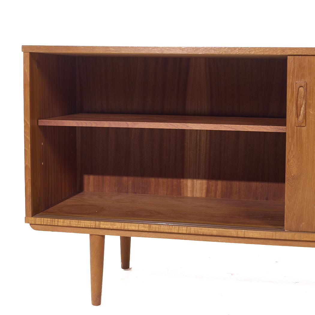 Arne Vodder Style Mid Century Danish Teak Sliding Door Credenza