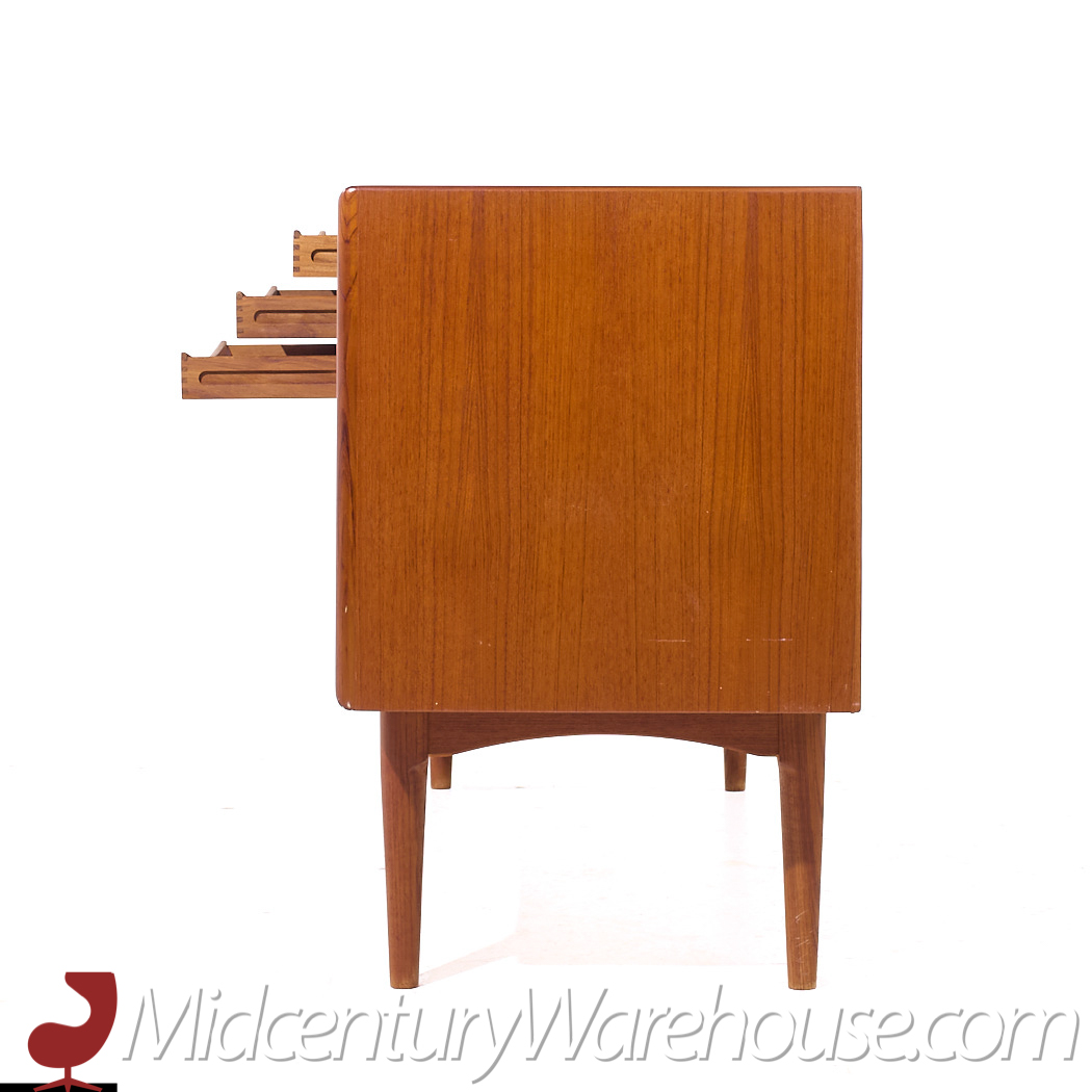 Bernhard Pedersen Mid Century Danish Teak Tambour Door Credenza and Hutch