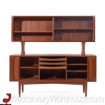 Bernhard Pedersen Mid Century Danish Teak Tambour Door Credenza and Hutch