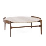 Bertha Schaefer Mid Century Travertine Coffee Table