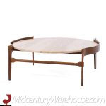 Bertha Schaefer Mid Century Travertine Coffee Table