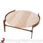 Bertha Schaefer Mid Century Travertine Coffee Table