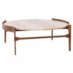 Bertha Schaefer Mid Century Travertine Coffee Table