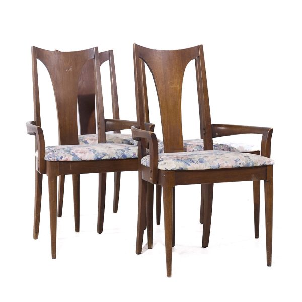 broyhill brasilia mid century walnut dining chairs - set of 4