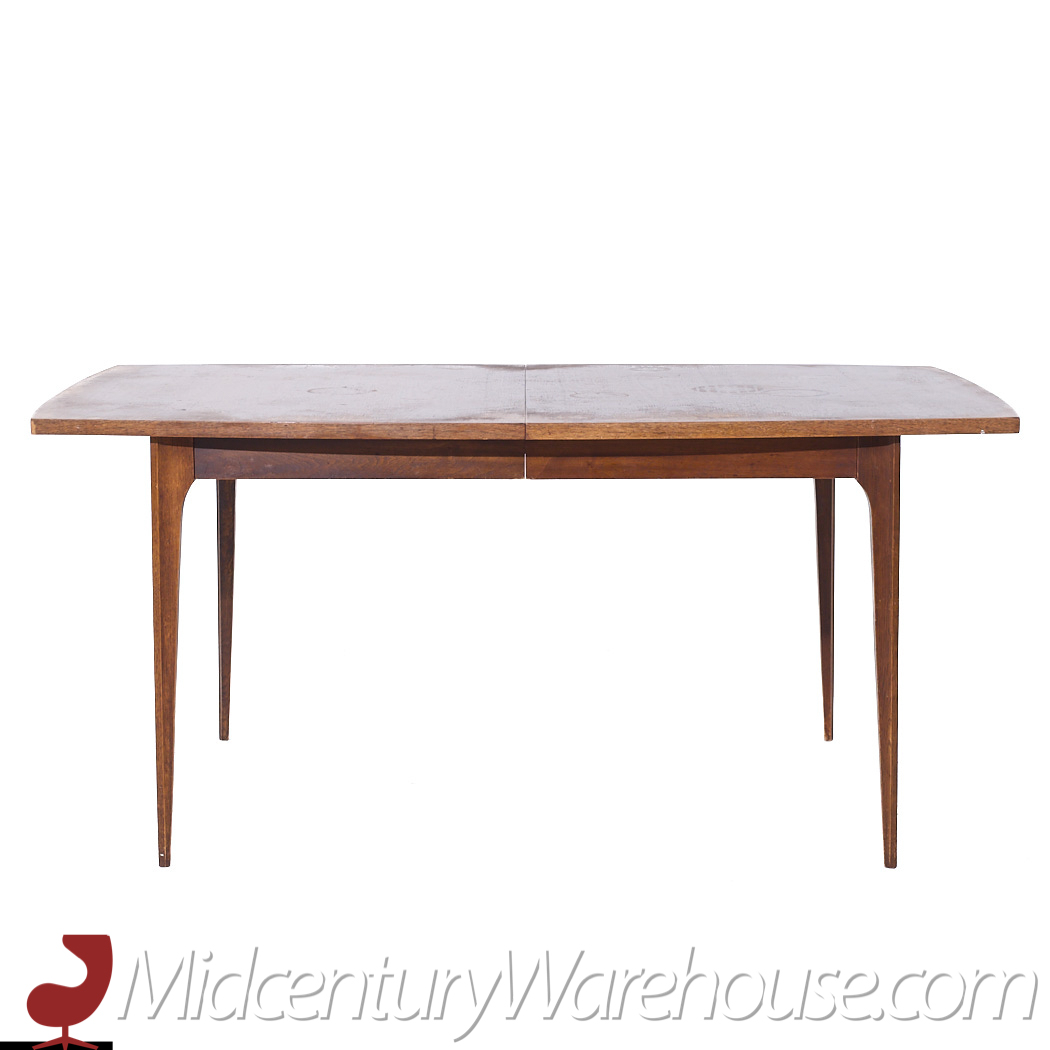 Broyhill Brasilia Mid Century Walnut Expanding Dining Table with 1 Leaf