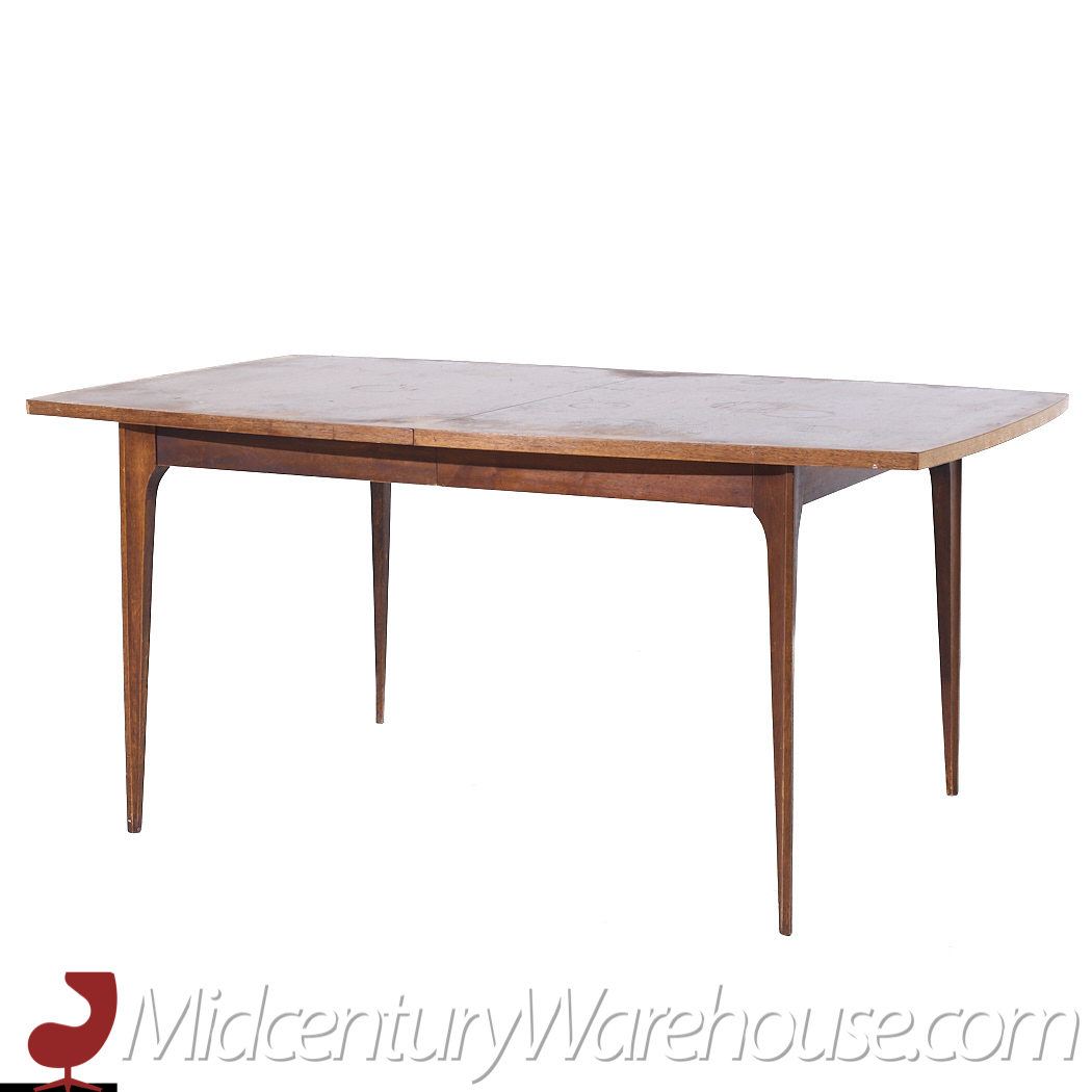 Broyhill Brasilia Mid Century Walnut Expanding Dining Table with 1 Leaf