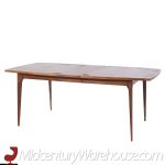 Broyhill Brasilia Mid Century Walnut Expanding Dining Table with 1 Leaf