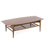 Bruno Mathsson for Dux Mid Century Teak Surfboard Coffee Table