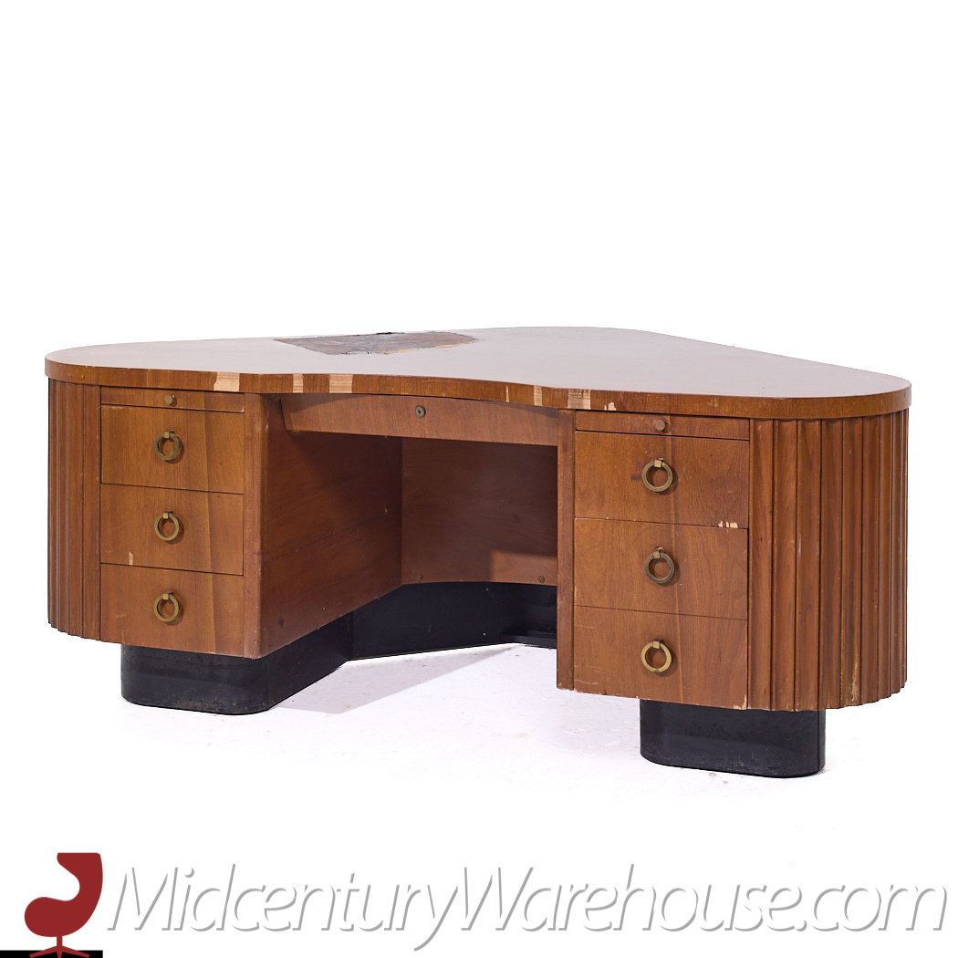 Frank Fletcher for Fletcher California Aviation Mid Century Executive Desk