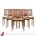 Dux Mid Century Swedish Walnut and Cane Dining Chairs - Set of 6