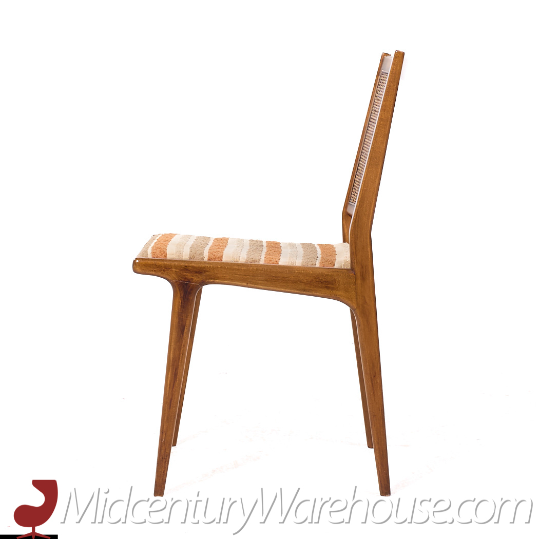 Dux Mid Century Swedish Walnut and Cane Dining Chairs - Set of 6