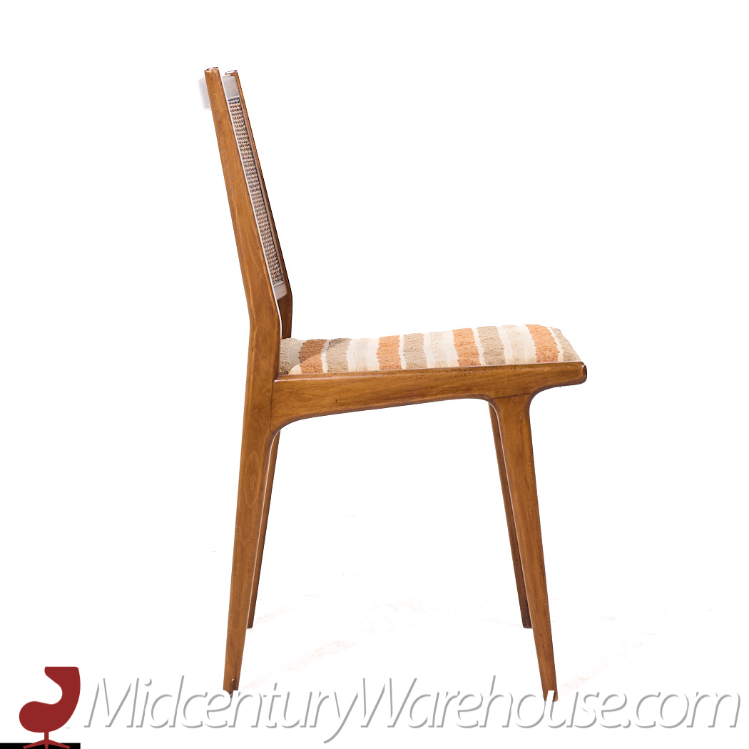 Dux Mid Century Swedish Walnut and Cane Dining Chairs - Set of 6