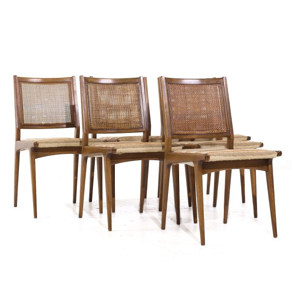 Dux Mid Century Swedish Walnut and Cane Dining Chairs - Set of 6