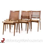 Dux Mid Century Swedish Walnut and Cane Dining Chairs - Set of 6