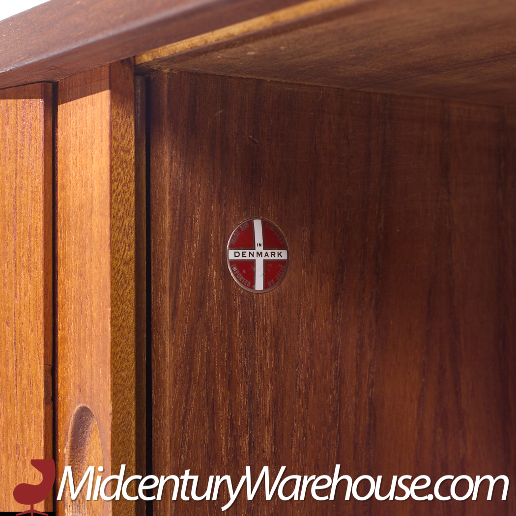 Dux Mid Century Walnut Tambour Door Credenza and Hutch