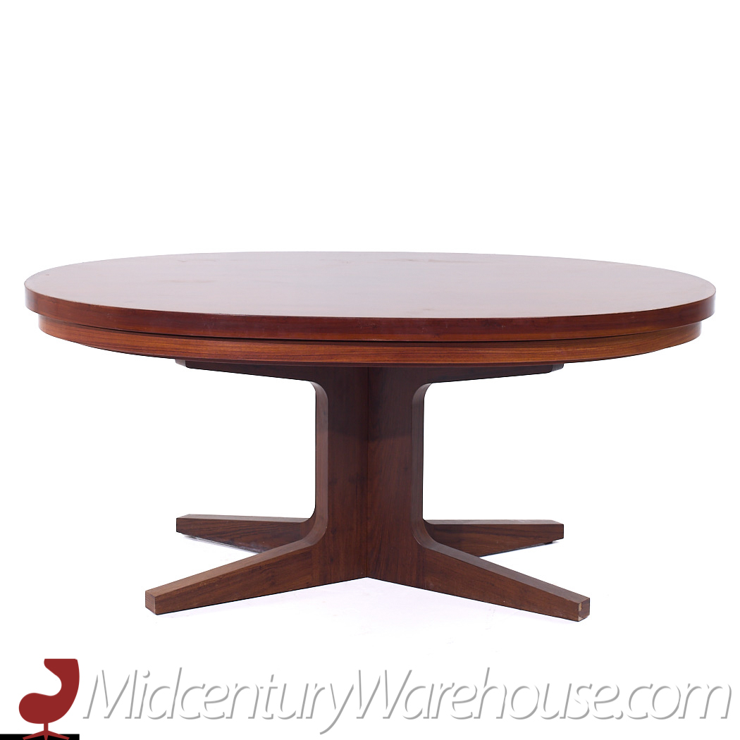 Dyrlund Lotus Mid Century Oval Rosewood Flip-flop Hidden Leaf Dining Table