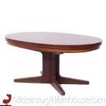 Dyrlund Lotus Mid Century Oval Rosewood Flip-flop Hidden Leaf Dining Table