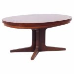 Dyrlund Lotus Mid Century Oval Rosewood Flip-flop Hidden Leaf Dining Table