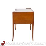 Edward Wormley for Dunbar Model 4725 Mid Century Mahogany and Leather Saber Leg Writing Desk