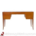 Edward Wormley for Dunbar Model 4725 Mid Century Mahogany and Leather Saber Leg Writing Desk