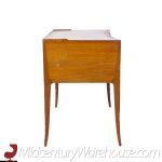 Edward Wormley for Dunbar Model 4725 Mid Century Mahogany and Leather Saber Leg Writing Desk