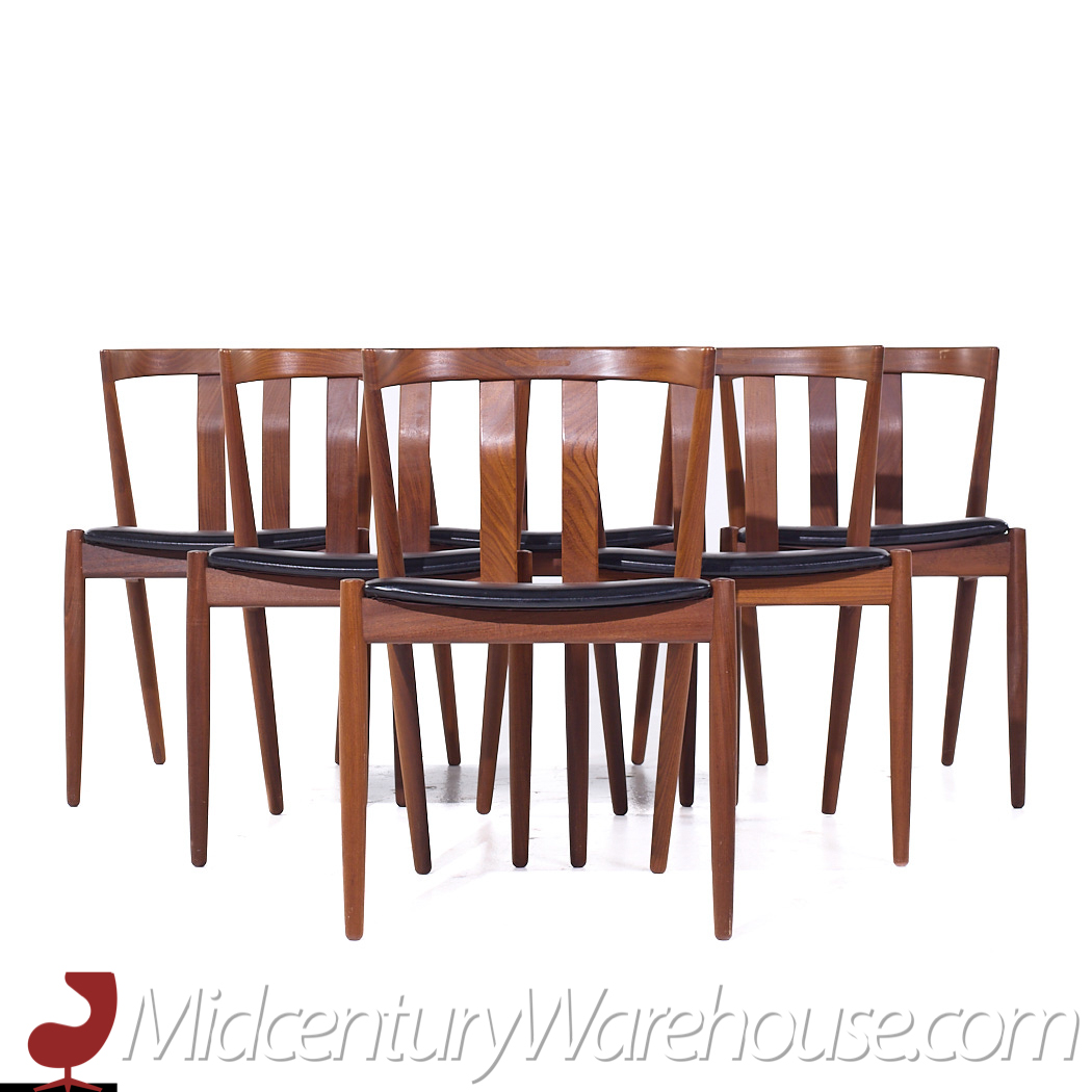 Folke Ohlsson for Dux Mid Century Teak Wishbone Dining Chairs - Set of 6