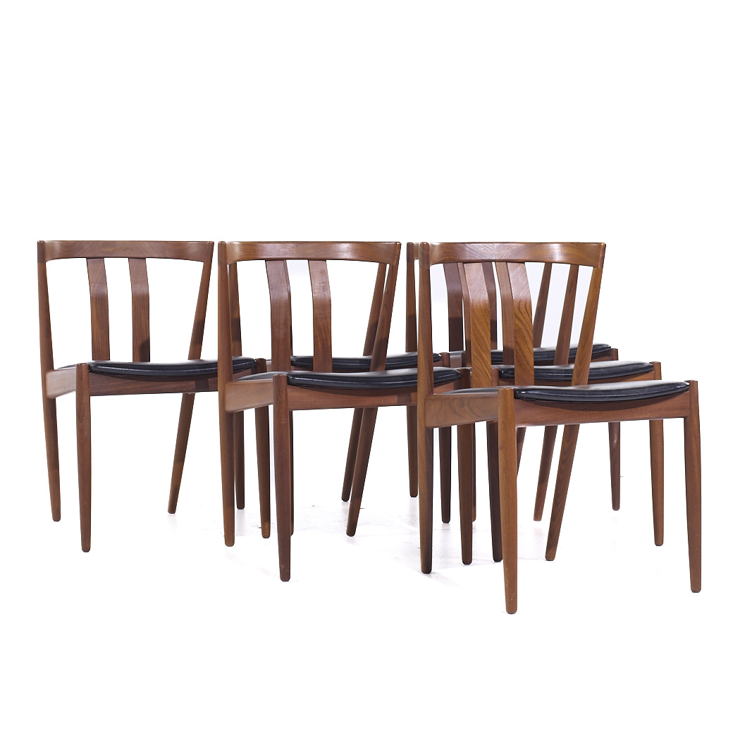 Folke Ohlsson for Dux Mid Century Teak Wishbone Dining Chairs - Set of 6