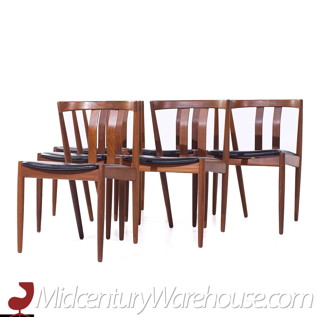 Folke Ohlsson for Dux Mid Century Teak Wishbone Dining Chairs - Set of 6