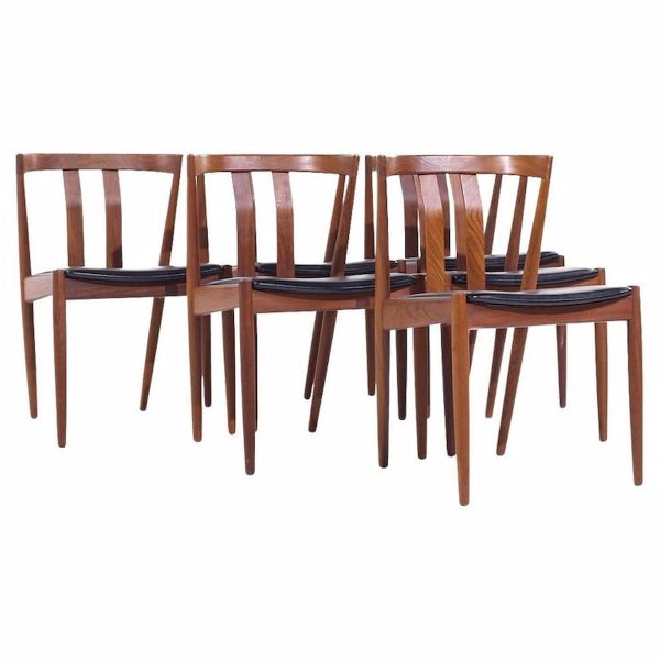 Folke Ohlsson for Dux Mid Century Teak Wishbone Dining Chairs - Set of 6