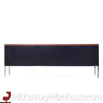 George Nelson Style Mid Century Walnut and Chrome File Credenza